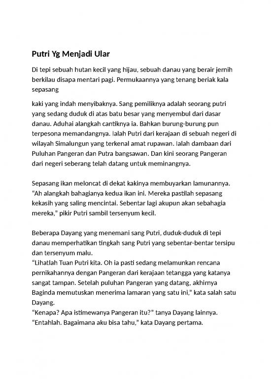 picture_Putri Yg Menjadi Ular | Cerita Anak